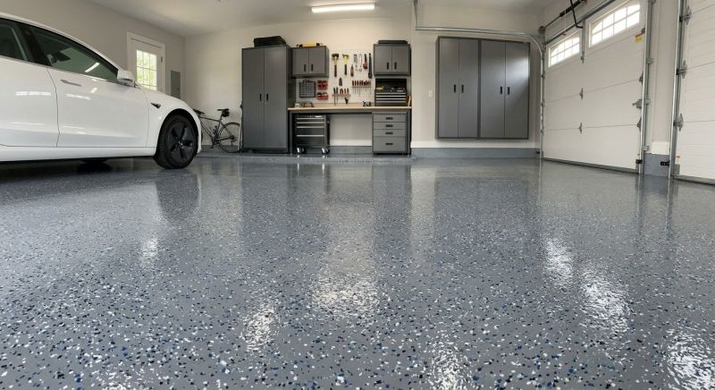 Speckled Garage Floor Painting in Frederick, MD